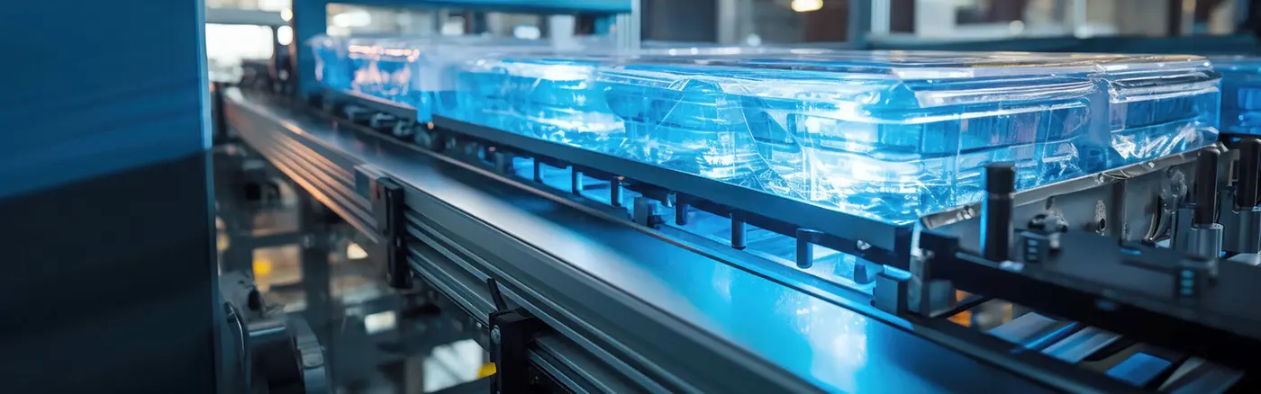 Integrated packaging automation line in a production facility